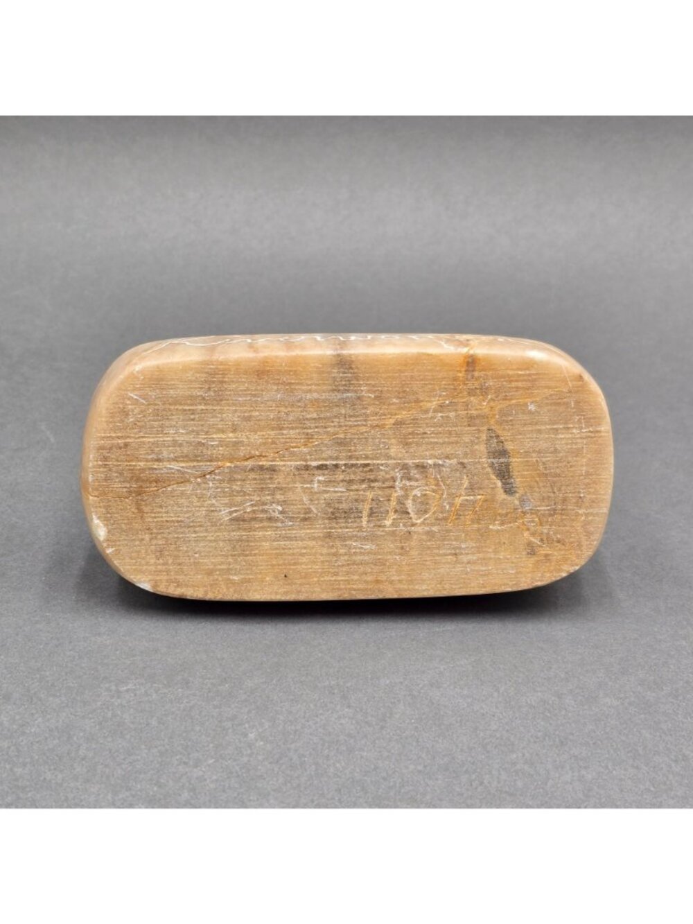 Alabaster Bear Fetish Carving Wood Base Signed Riverwoman Numbered 4011 7" READ - Picture 11 of 16